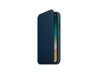 Калъфи SDesign Original Leather Folio Case за iPhone XS, iPhone X, син