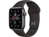 Смарт часовници Apple Watch SE GPS, 44mm Space Gray Aluminium Case with Black Sport Band - Regular