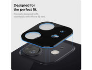 Защитно фолио Spigen Optik Lens Protector - комплект 2 броя предпазни стъклени протектора за камерата на iPhone 12 mini (черен)