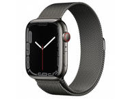 Смарт часовници Apple Watch S7 GPS Cellular, 45mm Graphite Stainless Steel Case with Graphite Milanese Loop