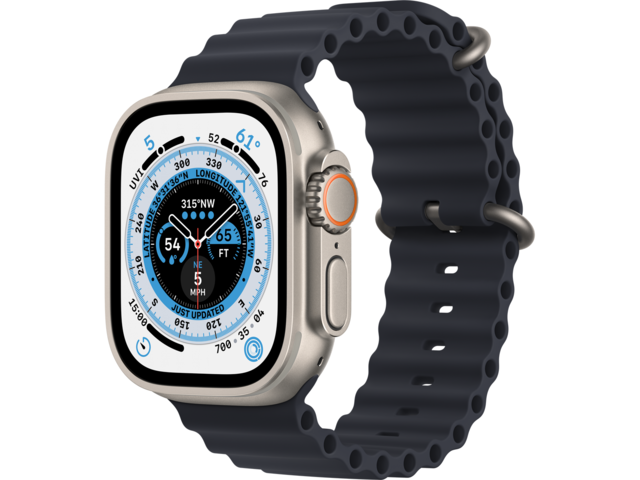 Смарт часовници Apple Watch Ultra Cellular 49mm Titanium Case with Midnight Ocean Band