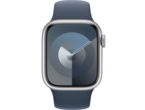 Смарт часовници Apple Watch S9 GPS 41mm Silver Alu Case w Storm Blue Sport Band - M/L