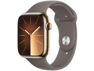 Смарт часовници Apple Watch S9 Cellular 41mm Gold Stainless Steel Case w Clay Sport Band - M/L