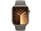 Смарт часовници Apple Watch S9 Cellular 41mm Gold Stainless Steel Case w Clay Sport Band - M/L