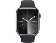 Смарт часовници Apple Watch S9 Cellular 45mm Graphite Stainless Steel Case w Midnight Sport Band - M/L