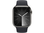 Смарт часовници Apple Watch S9 Cellular 45mm Graphite Stainless Steel Case w Midnight Sport Band - M/L