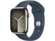 Смарт часовници Apple Watch S9 Cellular 41mm Silver Stainless Steel Case w Storm Blue Sport Band - M/L