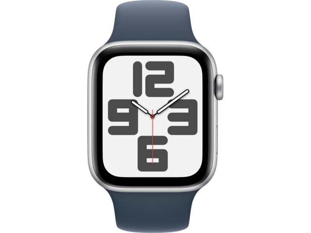 Смарт часовници Apple Watch SE2 v2 Cellular 44mm Silver Alu Case w Storm Blue Sport Band - S/M