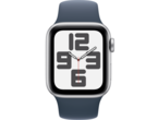 Смарт часовници Apple Watch SE2 v2 GPS 44mm Silver Alu Case w Storm Blue Sport Band - M/L
