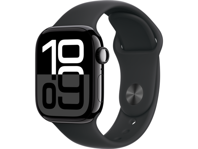Смарт часовници Apple Watch S10 GPS 42mm Jet Black Alu Case with Black Sport Band - S/M