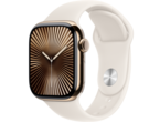 Смарт часовници Apple Watch Series 10 GPS + Cellular 42mm Gold Titanium Case with Starlight Sport Band - S/M