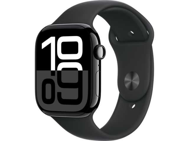 Смарт часовници Apple Watch S10 GPS 46mm Jet Black Alu Case with Black Sport Band - M/L