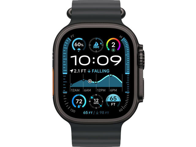 Смарт часовници Apple Watch Ultra2 (2024) GPS + Cellular 49mm Black Titanium Case with Black Ocean Band