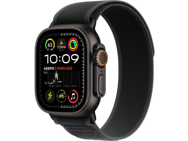 Смарт часовници Apple Watch Ultra2 (2024) GPS + Cellular 49mm Black Titanium Case with Black Trail Loop - M/L