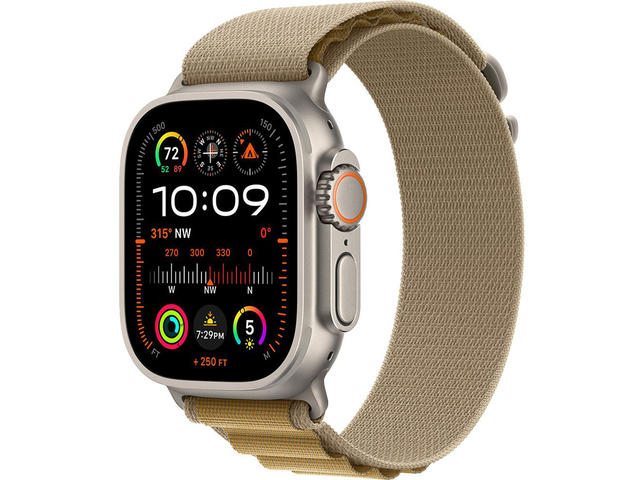 Смарт часовници Apple Watch Ultra2 (2024) GPS + Cellular 49mm Natural Titanium Case with Tan Alpine Loop - Medium
