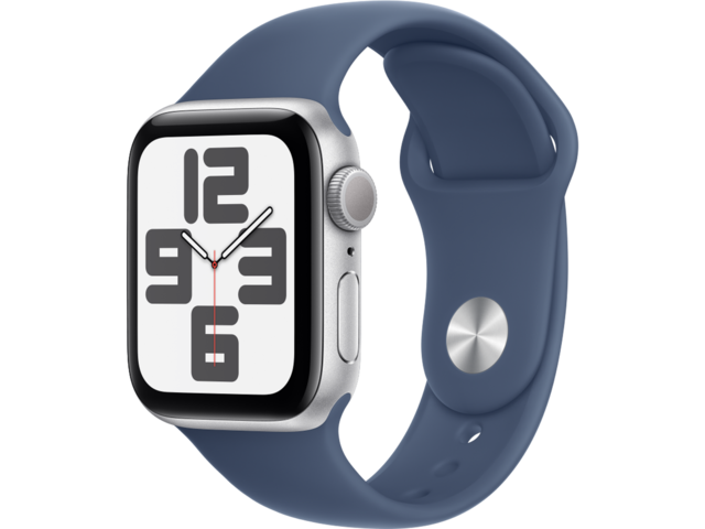 Смарт часовници Apple Watch SE2 (2024) GPS 40mm Silver Alu Case with Denim Sport Band - S/M
