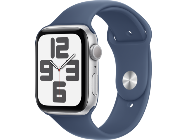Смарт часовници Apple Watch SE2 (2024) GPS 44mm Silver Alu Case with Denim Sport Band - M/L