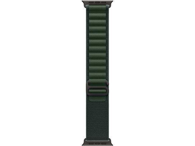 Каишки Apple Watch 49mm Loop: Dark Green Alpine Loop - Small - Natural Titanium Finish