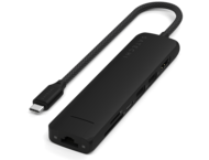 USB Хъб Satechi 7-in-1 USB-C Slim Multiport Adapter with Ethernet - Black