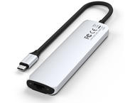 USB Хъб Satechi 7-in-1 USB-C Slim Multiport Adapter with Ethernet - Silver