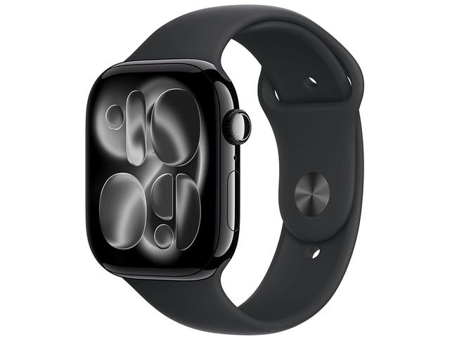 Смарт часовници Apple Watch S11 GPS + Cellular 46mm Jet Black Aluminium Case with Black Sport Band - M/L