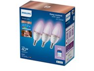 Smart Home Philips Смарт LED фил. крушка RGB C37, осн. E14, 470 lm, 3 броя