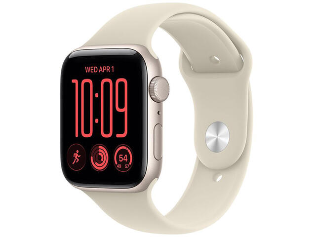 Смарт часовници Apple Watch SE 3 40 mm GPS - Starlight Aluminium Case with Sand Sport Band - M/L