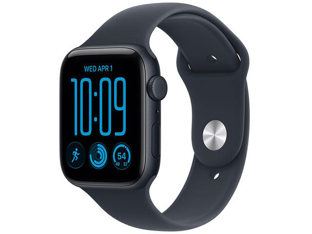 Смарт часовници Apple Watch SE 3 40 mm GPS - Midnight Aluminium Case with Navy Blue Sport Band - S/M